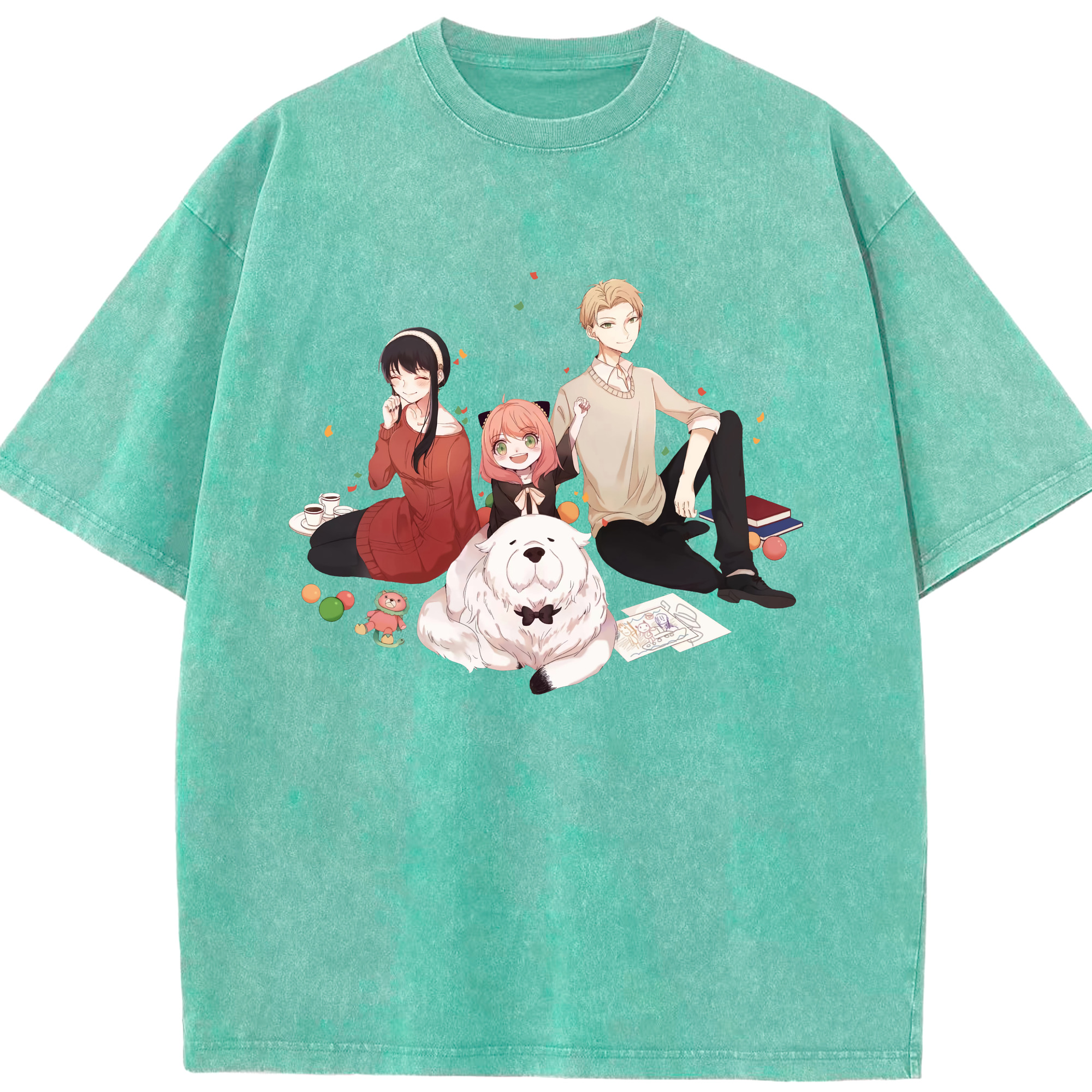 （画像用） SPY×FAMILY间谍家家酒 綿100% ヴィンテージ風 半袖Tシャツ（フロントプリント）